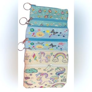 3 Unicorn print coin purse / Pouch bag